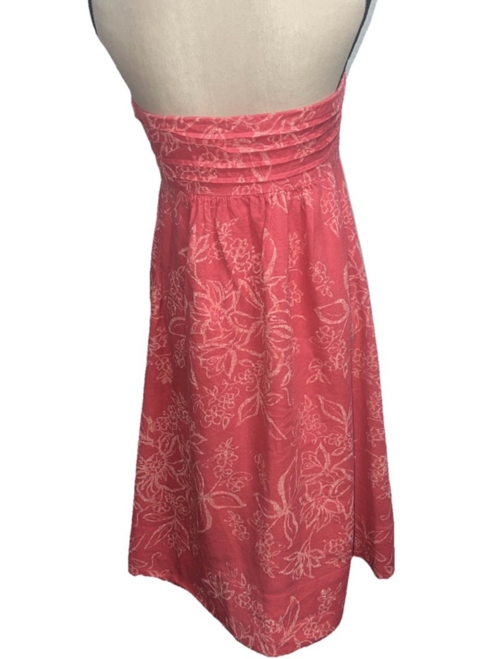 Banana Republic Coral Pink Floral Linen Strapless Sundress - Picture 3 of 5